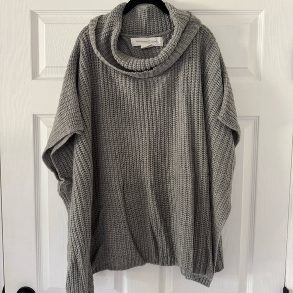 Treasure and Bond gray poncho sweater